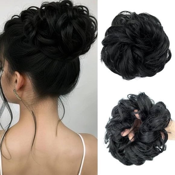 Scrunchie Messy Curly Hair Bun, NIB - Picture 1 of 3